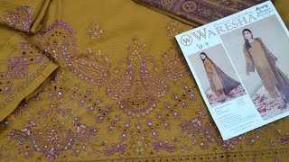 Wareesha premium embroidered luxury Dhanak Fabric 3pc winter collection wareesha winter [upl. by Oicnecserc150]