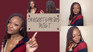 SPRING TWIST TUTORIALCROCHET HAIR RUBBERBAND METHOD RaeeUfSunshinee [upl. by Garneau]