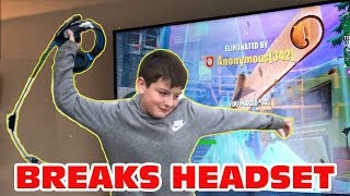 Kid Temper Tantrum RAGES OVER FORTNITE Season 8 And BREAKS His Headset Original [upl. by Nawotna]