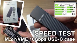 UNIONSINE  HIKVISION  HIKSEMI M2 NVME SSD 10Gbps  rtl9210b  USBC case enclosure SPEED TEST [upl. by Izabel588]