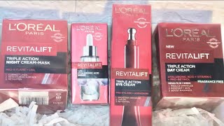 UNBOXING LOREAL REVITALIFT TRIPLE ACTION DAY AND NIGHT CREAM [upl. by Abie]