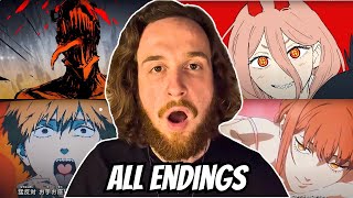 Singer Reacts to CHAINSAW MAN  ALL ENDINGS 112 [upl. by Romona71]