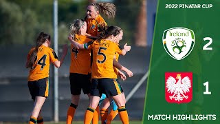 HIGHLIGHTS  Ireland WNT 21 Poland WNT  2022 Pinatar Cup [upl. by Eppesiug]