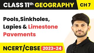 PoolsSinkholes Lapies and Limestone Pavements  Landforms and Their Evolution  Class 11 Geography [upl. by Soluk]