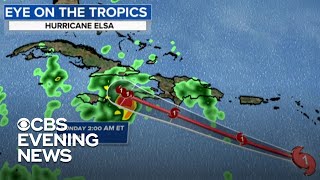 Elsa strengthens to first Atlantic hurricane of 2021 [upl. by Asseret]