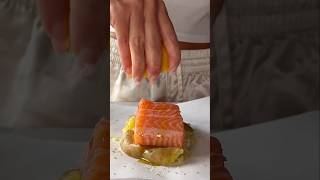 Crispy Salmon Recipe with Golden Potato Slices  Cooking Tutorial [upl. by Elgar507]