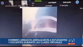 La UNE denuncia la intromisión de hombres armados en clases virtuales [upl. by Tullus487]