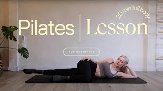 20 MIN FULL BODY PILATES  at home pilates  no equipment [upl. by Onitram]