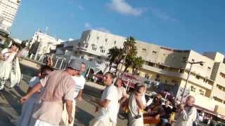 Jews Hindu chanting n dancing quotHare Rama Hare Krishnaquot ashore of the MSea Tel Aviv Israel [upl. by Seaddon]