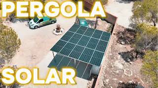 PERGOLA SOLAR AISLADA de la RED OFF GRID Instalacion Fotovoltaica con inversor y baterias Deye [upl. by Hgielrak]