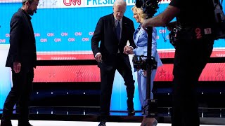 Joe Biden assisted off stage by wife Jill after trainwreck debate against Trump [upl. by Atiuqehc]