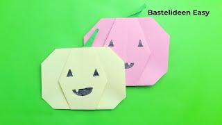 Wie man einen Papierkürbis herstellt  Halloween Basteln Für Kinder  Bastelideen Easy [upl. by Lyj677]