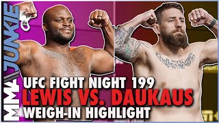 Derrick Lewis 295 pounds heavier than Chris Daukaus  UFC Fight Night 199 weighins [upl. by Kurtzig]