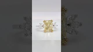 352 carat Radiant cut yellow diamond design engagement ring GIA diamond GIA engagementring [upl. by Akins]