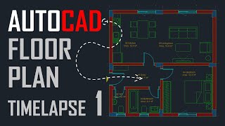 AutoCAD Floor Plan  Timelapse  Part 1 [upl. by Latreese]