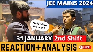 JEE Mains 2024 31 January 2nd Shift Student Reaction🚨  JEE Main 2024 31 Jan Shift 2 Paper Analysis [upl. by Conant968]