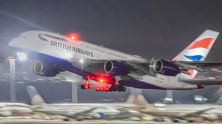 20 MINUTES of GREAT NIGHT Plane Spotting at San Francisco Airport SFOKSFO [upl. by Yras]