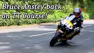 TT 2024  Bruce Anstey Back  Michael Dunlop 130 mph lap Arai Parade [upl. by Jamill]