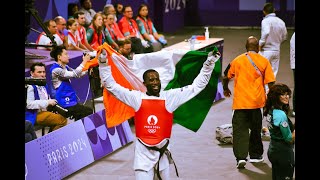 Paris 2024  la Côte d’Ivoire remporte une médaille de bronze avec Cissé Cheick Taekwondo 80 kg [upl. by Nivad14]