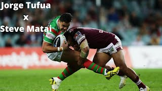 Biggest Hits In NRL History Jorge Tufua amp Steve Matai  HD [upl. by Aehtela]