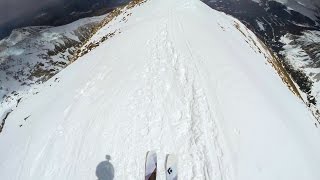 Ski Descent of 14er Quandary Peaks East Slopes [upl. by Lesig]