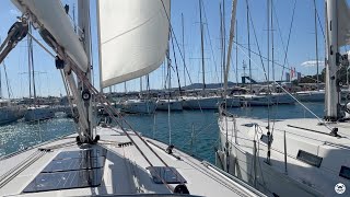 How to roll out a furling genoa  Bavaria 46 [upl. by Mikey]