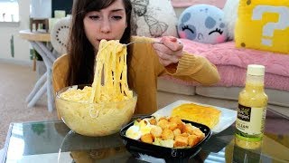 SHRIMP FETTUCCINE ALFREDO MUKBANG MESSY EATING [upl. by Zamora]