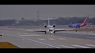 Solairus Aviation Gulfstream G450 N238MH landing in MDW Airport [upl. by Adnal]