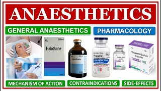 GENERAL ANAESTHETICS  EXAMPLES  MECHANISM OF ACTION  USES  SIDE EFFECTS  CONTRAINDICATIONS [upl. by Llednahs]