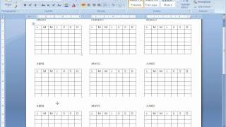 como hacer un calendario en Word 2007 [upl. by Dranik]