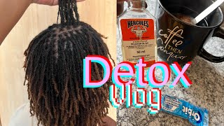 Detox with castor oil  microlocs reties [upl. by Nedyrb]