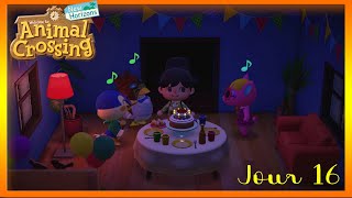 Animal Crossing  New Horizons  Jour 16  Je fête mon anniversaire sur lîle  Futur camping [upl. by Turtle]