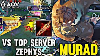 MURADZENITSU GAMEPLAY  VS TOP SERVER ZEPHYS  ARENA OF VALOR [upl. by Adamec]