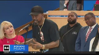 Former Miami Heat star honored by MiamiDade School Board [upl. by Corin]