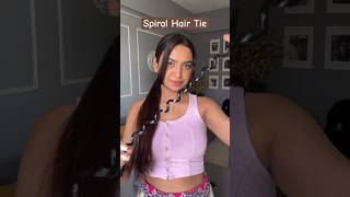 Trying the spiral hair tie viralproducts hairtie viralhacks hairhacks [upl. by Cyril865]