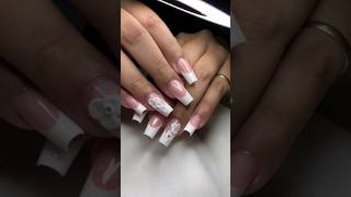 FRANCESA REVERSA COM FLORES 3D nails nailart unhasacrilicas manicure [upl. by Adnalor]