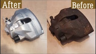 How to rebuild front brake caliper  VW Audi Skoda Seat  New piston and seals COMPLETE GUIDE [upl. by Loni]