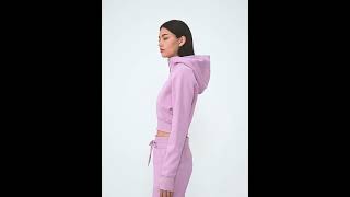 Women Apparels  Thumbhole Sleeves Cropped Hoodies [upl. by Ekusuy192]