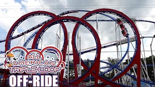 AllAmerican Triple Loop OffRide Footage Indiana Beach Schwarzkopf Looping Coaster  NonCopyright [upl. by Gannie]