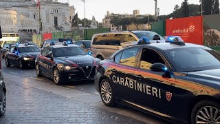 X3 ALFA ROMEO GIULIA RADIOMOBILE ROMA CARABINIERI IN SIRENA E EMERGENZA [upl. by Mirabella405]