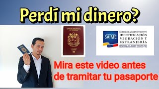 TIENES QUE VER ESTE VIDEO ANTES DE SACAR EL PASAPORTE VENEZOLANO EN LA NUEVA PLATAFORMA DEL SAIME [upl. by Snave]