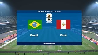 PES 2017  BRASIL VS PERU ELIMINATORIAS 2026  FECHA 10 [upl. by Annahael]