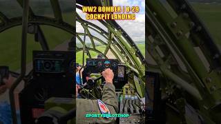 Incredible B29 WWII Bomber Landing  View from the Cockpit shorts aviation [upl. by Tudela]