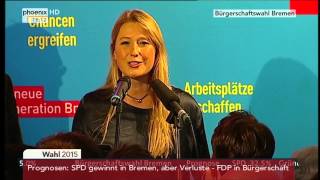 Bürgerschaftswahl in Bremen Lencke Steiner zum Wahlergebnis am 10052015 [upl. by Burrow]