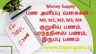 Money Supply Types in Tamil NotesNarrowampBroad MoneyM1M2M3M4M0 பண அளிப்பு வகைகள் [upl. by Saunder762]