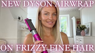 NEW DYSON AIR WRAP ON FINE FRIZZY amp FLYAWAY HAIR  COMPLETE LONG  UNBOXING  FIRST IMPRESSIONS [upl. by Starks942]