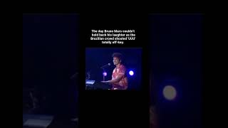 Bruno Mars couldn’t hold back his laughter when he heard the crowd😂 brunomars pop popmusic [upl. by Crista]