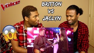 The Voice 2018 Battle  Britton Buchanan vs Jaclyn Lovey quotThinking Out Loudquot REACTION [upl. by Giliana868]