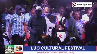 RAILA stands to DANCE as Prince INDAH lights up Luo Cultural Festival in Mombasa [upl. by Sainana]