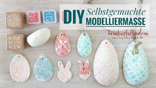 DIY  Modelliermasse selber machen  ohne Kochen  Oster Eier Deko [upl. by Evatsug]